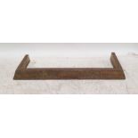 Brass fire curb with embossed galleon decoration, 120cm x 38cm x 10cm
