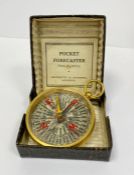 Late 19th/early 20th century Negretti & Zambra gilt-metal two-sided pocket forecaster, with a