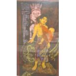 Eastern-style print on fabric, Batik, featuring mother with child, 103cm x 51cm