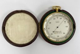 EB Meyrowitz gilt-metal cased pocket compensated altimeter, circa 1900, the silvered dial, marked