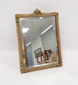 Square-framed barbola bevelled edge mirror