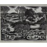 Gwenda Morgan (1908-1991)  Original woodblock print "The Seasons" 1/50, signed in pencil lower