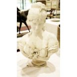 19th century-style composition female bust after Cesare Lapini (1848-1893)