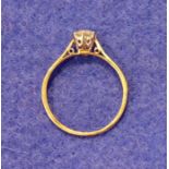 Gold, platinum and solitaire diamond ring, the claw set stone approx. 0.35ct
