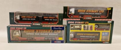 Four boxed Corgi Eddie Stobart diecast models to include Limited Edition 1:50 scale CC12401 Volvo