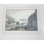 Rev John Swete (1752-1821) Pen, ink and watercolour  "River Teign 1789", 18cm x 25cm