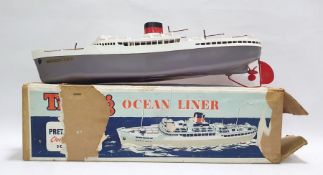 Triang plastic model ocean liner, clockwork and to scale, with original box