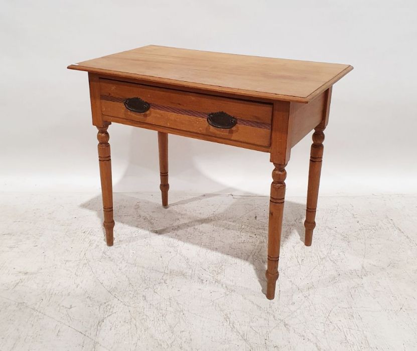 Edwardian walnut single drawer side table, the rectangular top with moulded edge above single