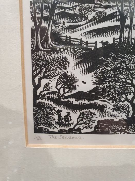 Gwenda Morgan (1908-1991)  Original woodblock print "The Seasons" 1/50, signed in pencil lower - Bild 8 aus 10