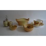 ******** WITHDRAWN ********** Royal Worcester blush and gilt basket, oval with raised twisted