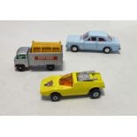 Three boxed diecast model cars to include Dinky Toys 168 Ford Escort, Matchbox Superfast 1 Mod Rod