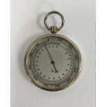 20th century chrome cased Lufft (German) pocket barometer, with silvered dial and blued steel hand,