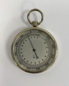 20th century chrome cased Lufft (German) pocket barometer, with silvered dial and blued steel hand,