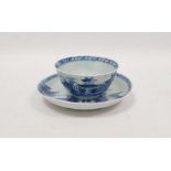 Chinese tea bowl and saucer from the Kangxi cargo painted with huts on islands in blue, Christie's