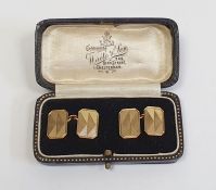 9ct gold double-rectangle and chain cufflinks in Waite & Son, Cheltenham, box