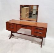 Mid-century G-Plan Fresco Range dressing table with mirrored superstructure above five assorted