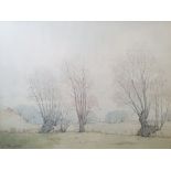 Kenneth Pengelly  Watercolour drawing  Romney Marsh, early morning, watercolour no.2, signed and