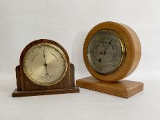 Negretti & Zambra (London) oak cased barometer, early-mid 20th century, the silvered dial numbered