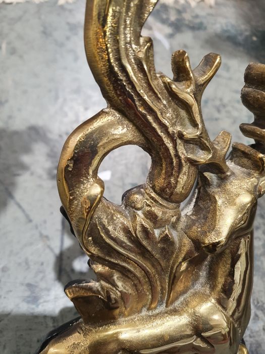 Victorian brass and iron doorstop, the body formed as a stag, on a heavy cast iron baseCondition - Image 7 of 15