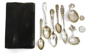 Contemporary silver caddy spoon with scallopshell bowl, in Georgian-style, Birmingham assay, a
