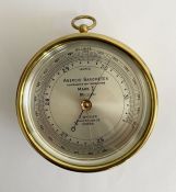 Edwardian gilt brass mounted aneroid barometer by T Wheeler (London), the silvered dial named MARK