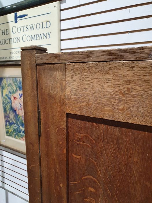Early 20th century Heal & Son oak compactum, the wardrobe door to the left hand side above two - Image 10 of 40