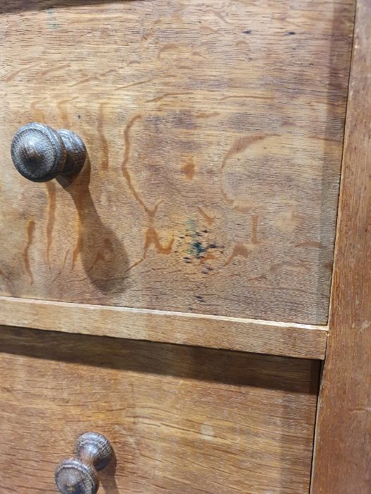 Early 20th century Heal & Son oak compactum, the wardrobe door to the left hand side above two - Image 16 of 40