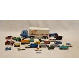 Collection of playworn diecast models to include Crescent toy tractor, Dinky Toys 135 Triumph