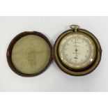 Early 20th century chrome cased Lufft (German) compensated pocket barometer, the silvered dial