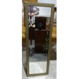 Rectangular mirror in woven-effect frame, 125cm x 41cm