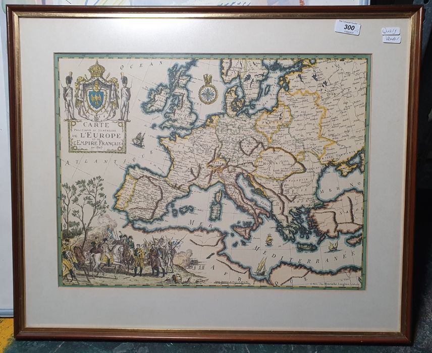 After Hyacinthe Langlois Coloured map Carte Politique et Itineraire de L'Europe et de L'Empire - Image 3 of 4