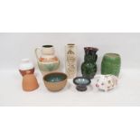Collection of studio and art pottery including 1960's West German (Carstens Tonneshof) vase