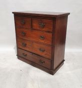 Early 20th century walnut chest of two short over three long drawers, 103cm x 95.5cm x 48cm