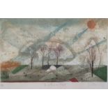 Rene Carcan (1925-1993) Etching in colour, limited edition, 'Je la ... au soleil', signed in pencil,