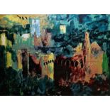 After John Piper (1903-1992)  Artist's proof colour print  "Saint Davids, Dyfed", signed in pencil