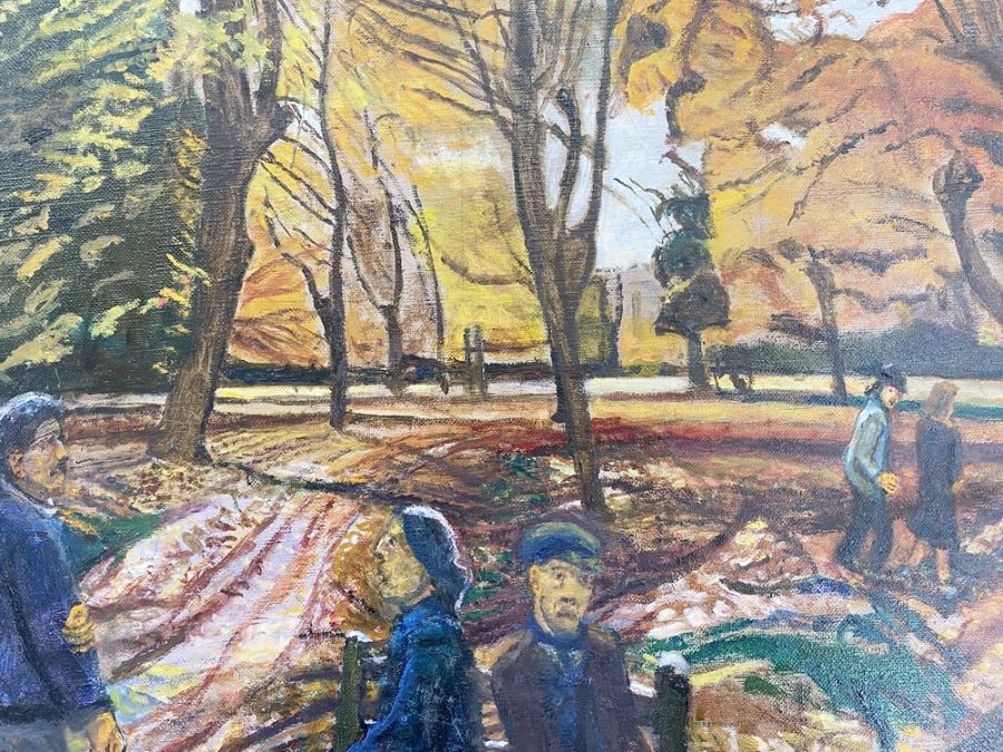 Carel Weight CH CBE RA (1908-1997) Oil on canvas  "Autumn", figures in a park, signed top left, - Image 8 of 17