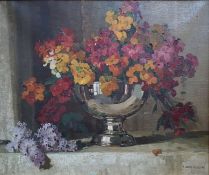 Herbert Davis Richter RI RSW ROI (1874-1955) Oil on canvas "Wallflowers", still life of assorted