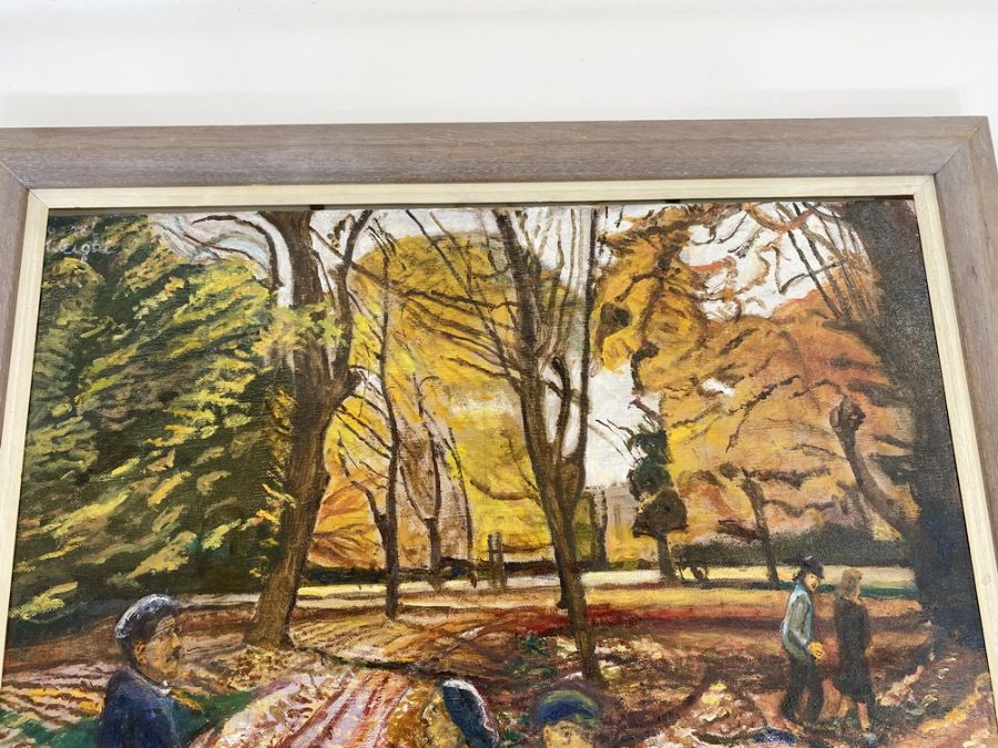 Carel Weight CH CBE RA (1908-1997) Oil on canvas  "Autumn", figures in a park, signed top left, - Image 12 of 17