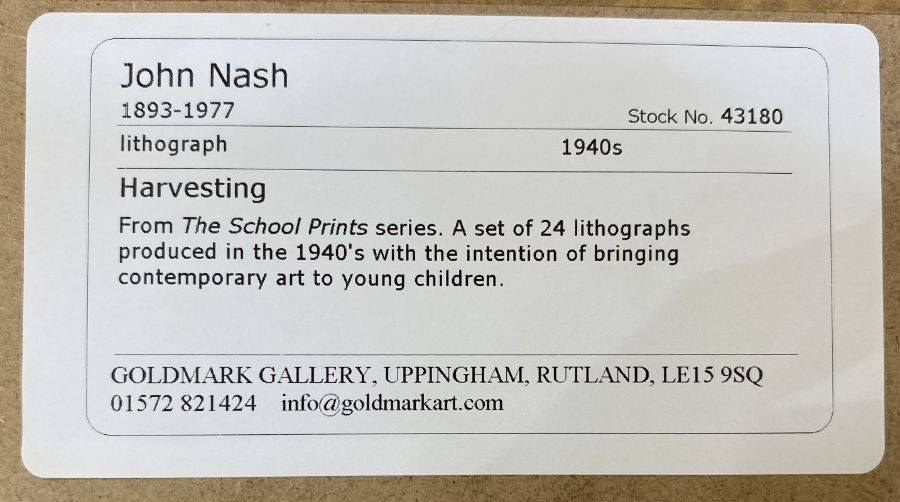 After John Nash (1893-1977) Lithograph 'From the  Goldmark Gallery. School Series - Set of 24 - Image 4 of 5