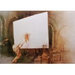 After Ralph Steadman  Colour print "Leonardo", 1983, signed lower right, framed and glazed, 40.5cm x