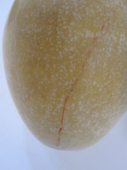 Hazel Johnston (1933 - 2011) a small studio porcelain vase with yellow speckled glaze, impressed - Image 3 of 4