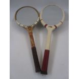 Two tennis racquet framed mirrors (2)