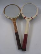 Two tennis racquet framed mirrors (2)