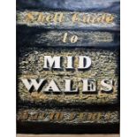 John Piper (1903-1992) Mixed media rubbing  Design for the cover of Shell Guide to Mid Wales,