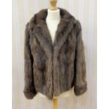 Harrods vintage fur, possibly sable, jacket, with bell sleeves with broad cuff