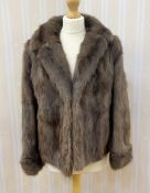 Harrods vintage fur, possibly sable, jacket, with bell sleeves with broad cuff