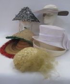 Vintage straw hats, possibly Chinese/Tibetan, various vintage, 1950's and later hats and a Marida
