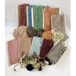 Passementerie / furnishing braids, vintage, including Purlette's artificial silk (1 box)