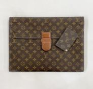 Vintage Louis Vuitton attache case, brown leather with printed logo and a matching small credit card