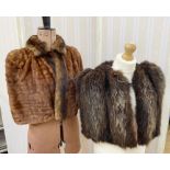 Vintage fox cape and a Canadian squirrel cape with sable/mink collar and edges (2)